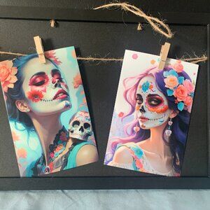 Elegant Sugar Skulls in Pastels Hanging wall decor